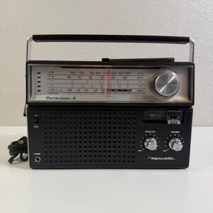 Vintage Realistic Portavision-5 Multiband Radio AM FM‎ VHF Air-Hi 12-765 Black